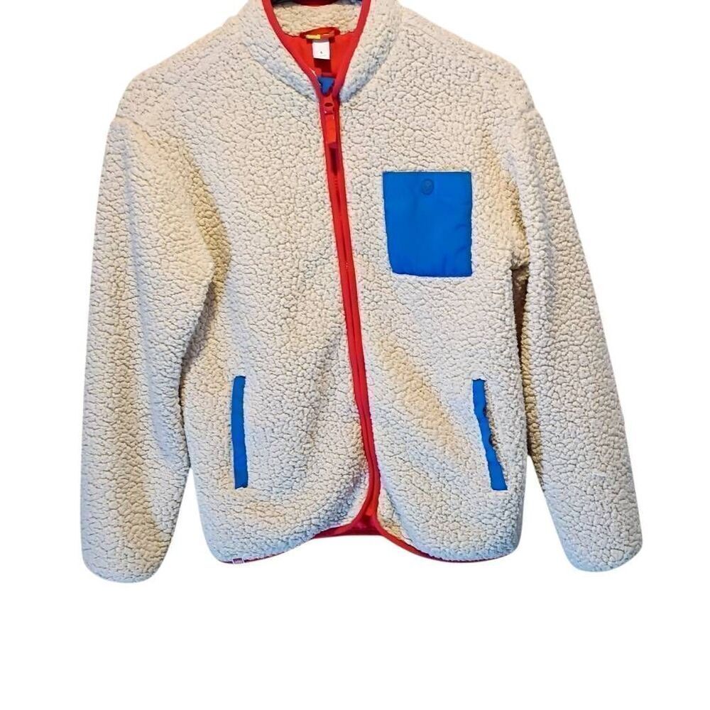 LEGO X TARGET Youth Sherpa Jacket Size Large Cream Fleece Zip Up